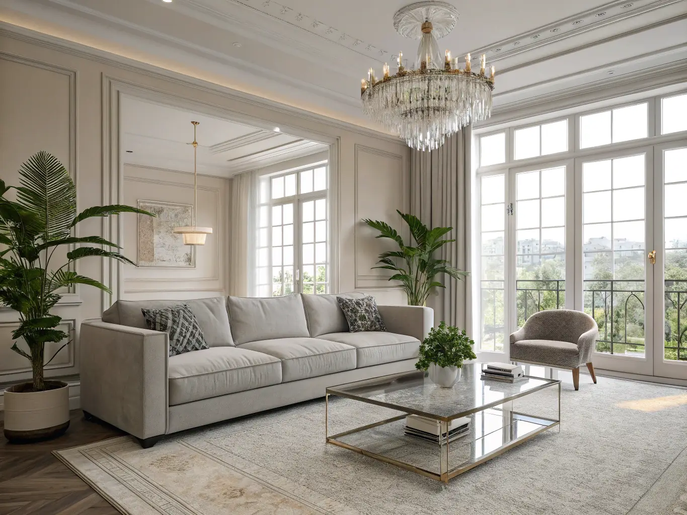 A minimalist modern curtain design in a contemporary apartment, emphasizing clean lines and functional simplicity.